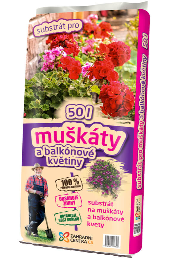 Substrát pro muškáty balkonové rostliny Premium 60 L